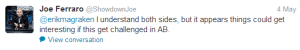 Showdown Joe Twitter comment