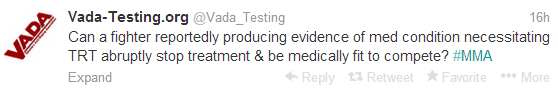 Vada Tweet re Discontiued TRT Use