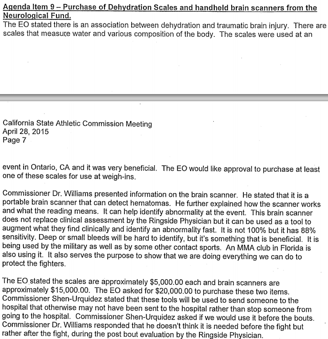 CSAC Minutes re Rapid Extreme Weight Cuts 1