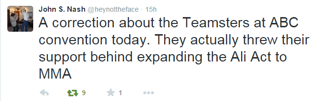 John Nash Tweet re Teamsters