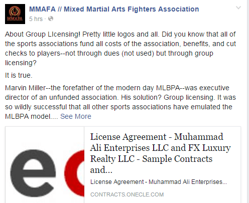 MMAFA Group Licencing FB Post
