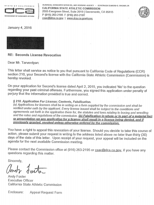 ET Licence Suspension Letter