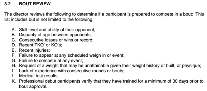 Screenshot Colorado Boxing Rules