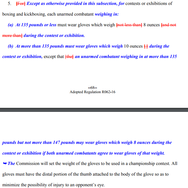 Screenshot NSAC glove rule